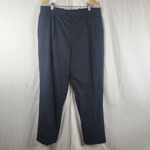 ♧ Woolmark 100% Wool Pinstriped Trousers Size 36 Dark Gray